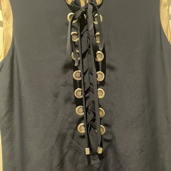 Lavender Brown 100% silk dress SZ Xsmall with tassels - Picture 4 of 13